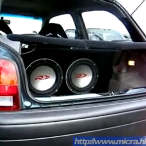 Site member Alpine-micra's crazy stereo system during the Melbourne meet